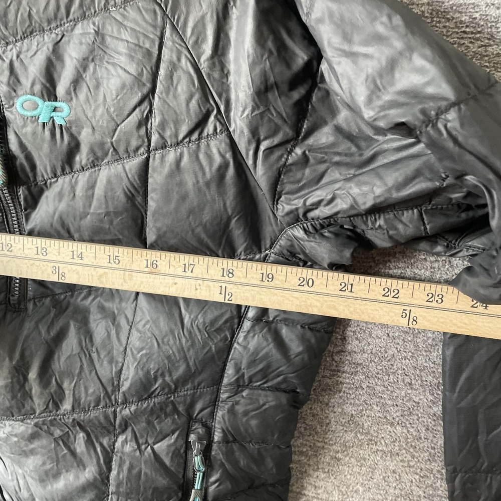 Outdoor Research Sonata Hooded Jacket Womens Medium Black Pertex Down Puffer - Picture 8 of 12